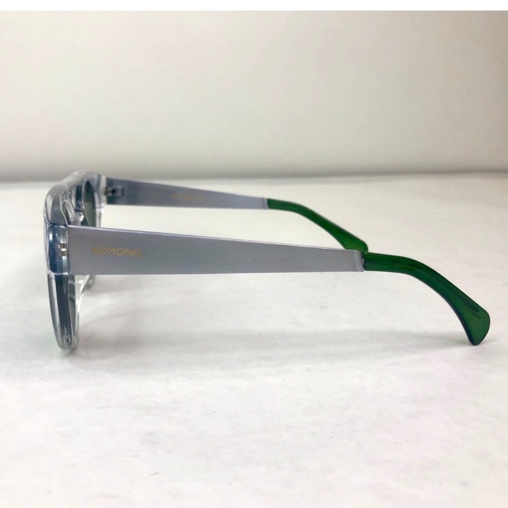 Komono sunglasses men's Dreyfuss clear silver NEW in case - Picture 6 of 7
